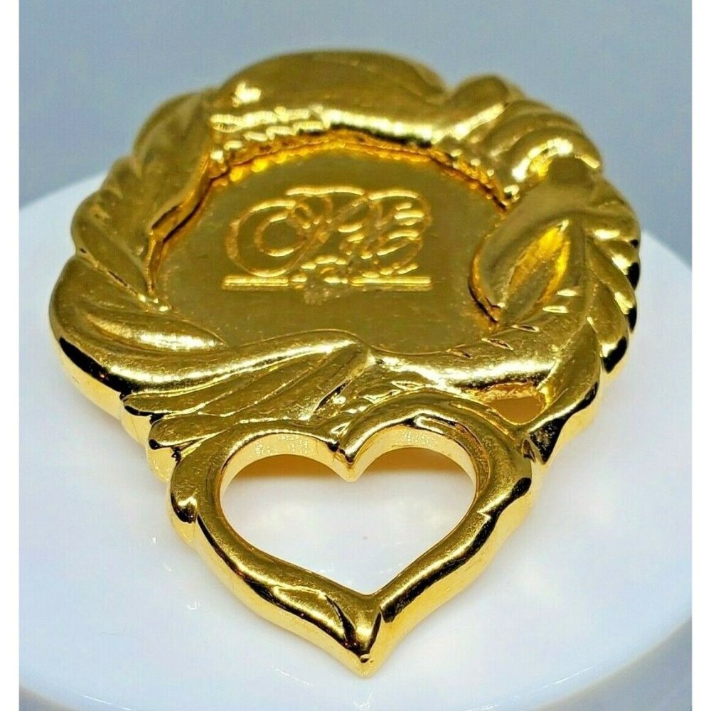 Rare Vintage 1991 Avon Gold Tone Collectible Brooch – Engraved Initials Lapel Pi